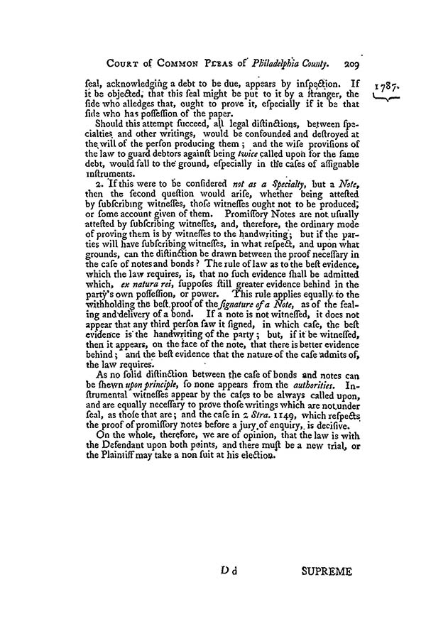 January v. Goodman, 1 Dall. 208, 209 (C. P. Phila. Cty. 1787)