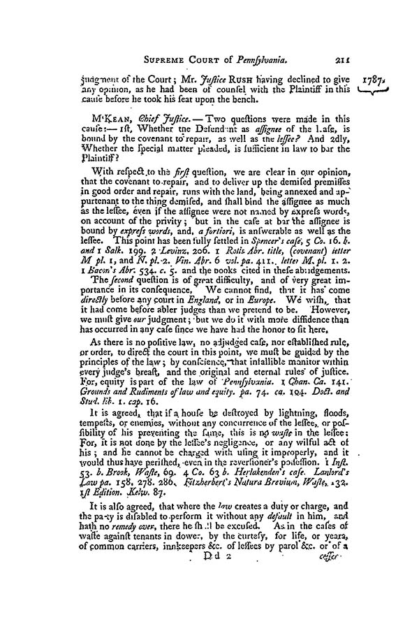 Pollard v. Shaaffer, 1 Dall. 210 (Pa. 1787)