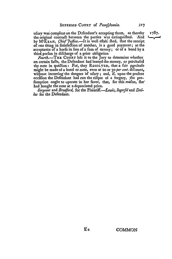 Musgrove v. Gibbs, 1 Dall. 216 (Pa. 1787)
