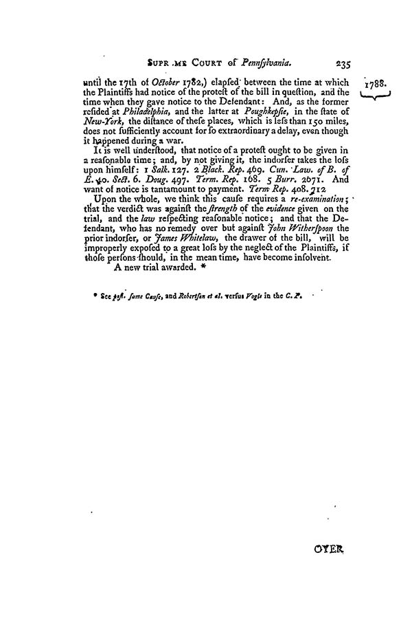 Steinmetz v. Currey, 1 Dall. 234, 235 (Pa. 1788)